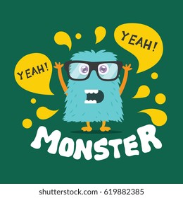 Cute Monster Kids Logo Template