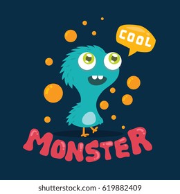 Cute Monster Kids Logo Template