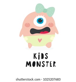 Cute Monster. Monster kids vector set.