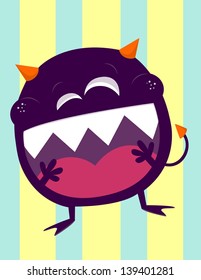 cute monster laughing