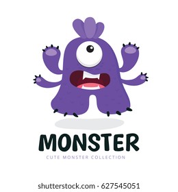 cute monster logo