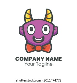 Cute monster logo design vector. Monster mascot logo design.