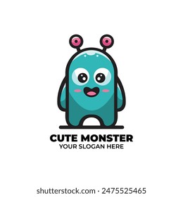 Cute Monster Logo Vector Design