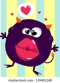 cute monster in love