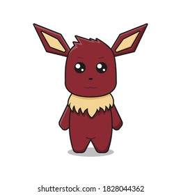Cute monster mascot character illustration. Design isolated on white background.