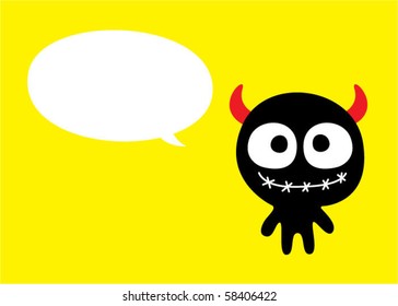 cute monster message tag