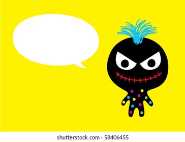 cute monster message tag