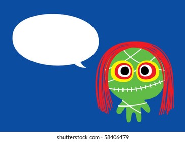 cute monster message tag