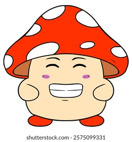 cute monster mushroom illustration hand drawn isolated vector