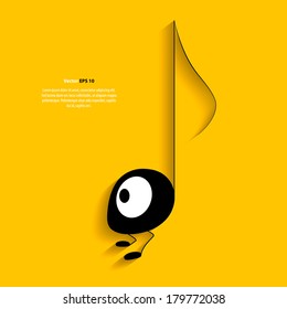 Cute monster music note