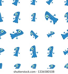 Cute monster number one seamless pattern. Kids theme.Background, fabric, wrap paper, textile