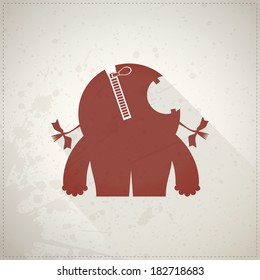 Cute monster on grunge background