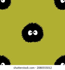 cute monster on light green background for any kind of printing