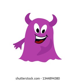 Cute monster on the white background