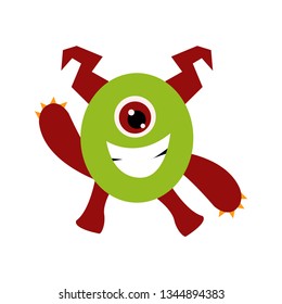 Cute monster on the white background