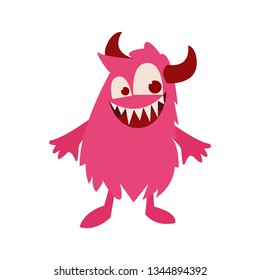 Cute monster on the white background