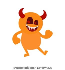 Cute monster on the white background