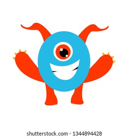 Cute monster on the white background