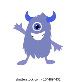 Cute monster on the white background