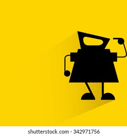 cute monster on yellow background, flat and shadow theme