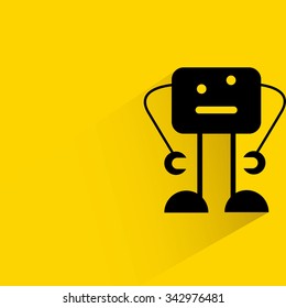 cute monster on yellow background, flat and shadow theme