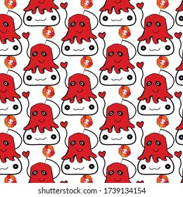 cute monster   pattern background   design vector eps.10