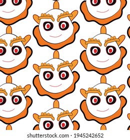 cute monster pattern background design  vector eps.10