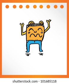 cute monster retro hand drawn - vector illustration