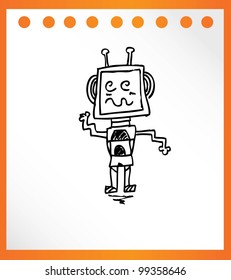 cute monster retro hand drawn - vector illustration