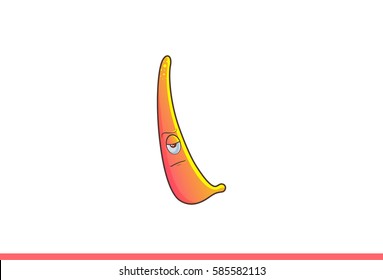 Cute Monster Sad. Vector Illustration. Isolated on white background.