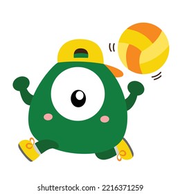 Cute Monster School Illustration Vector Clipart