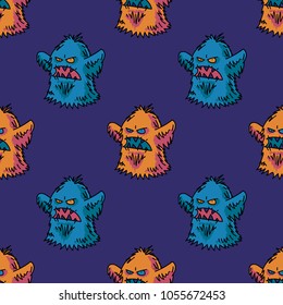 Cute monster seamless pattern. Original design for print or digital media.