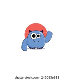 cute monster set illustration colorful funny concept vector 