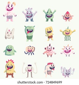 Cute Monster Set. Isolated artwork object. Suitable for and any print media need.