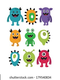 cute monster set. vector illustration