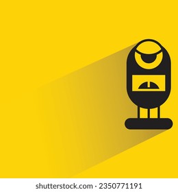 cute monster with shadow on yellow background