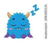 Cute Monster Sleeping Vector Illustration