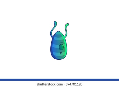 Cute monster Sleeping. Vector Illustration. Isolated on white background.