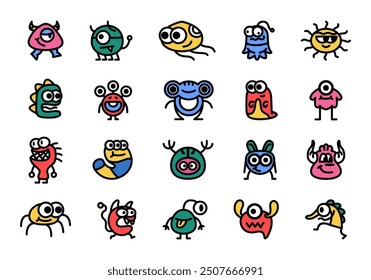 Cute Monster Small Icon Element Set