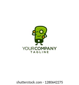 cute monster smiling logo vector illustration