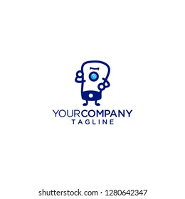 cute monster smiling logo vector illustration