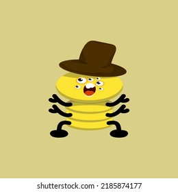 Cute monster spider Cow Boy,yellow,character,design,Mascot,cartoon,icon cute