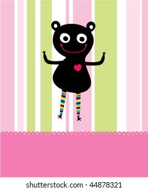 cute monster teddy greeting