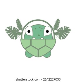 cute monster turtle, turtle character vector image.