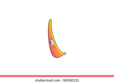 Cute Monster Upset. Vector Illustration. Isolated on white background.