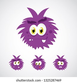 Cute monster with various expressions 