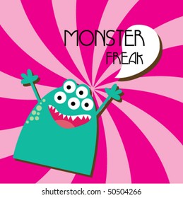 Cute monster vector 1