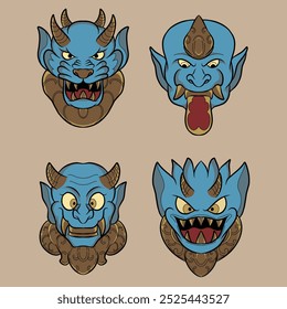 cute monster vector assets that can be used for branding needs and so on