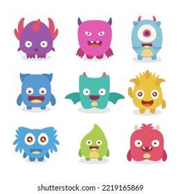 cute monster vector icon for halloween animation artwork