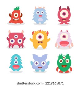 cute monster vector icon for halloween animation artwork